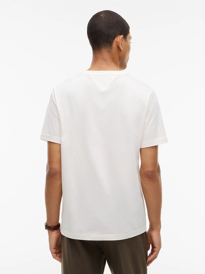 TOMMY HILFIGER Varsity Logo Embroidery Crew Neck T-Shirt Ivory Petal