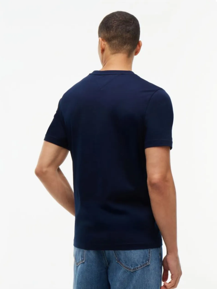 TOMMY HILFIGER Varsity Logo Embroidery Crew Neck T-Shirt Navy Blue