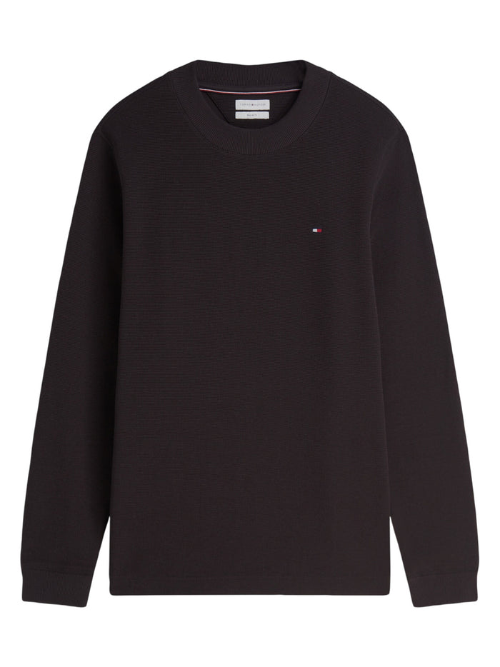 TOMMY HILFIGER Textured Ls Tee Black