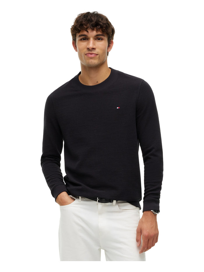 TOMMY HILFIGER Textured Ls Tee Black - image 2