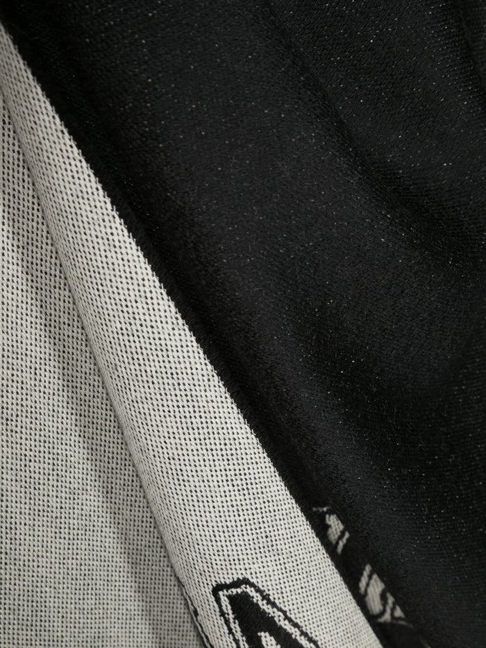 ALEXANDER MCQUEEN Varsity Logo Knit Scarf Black/Ivory - MAISONDEFASHION.COM