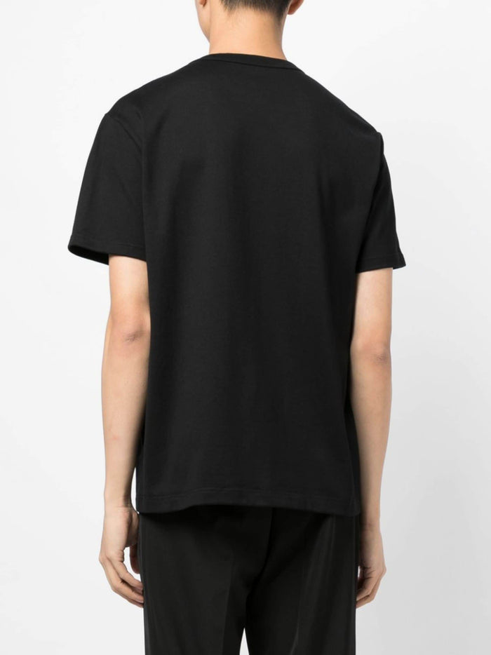 ALEXANDER MCQUEEN Varsity Logo Printed T-Shirt Black/Ivory - MAISONDEFASHION.COM