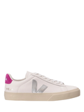 VEJA WOMEN Campo Leather Sneakers White Silver Ultraviolet - MAISONDEFASHION.COM