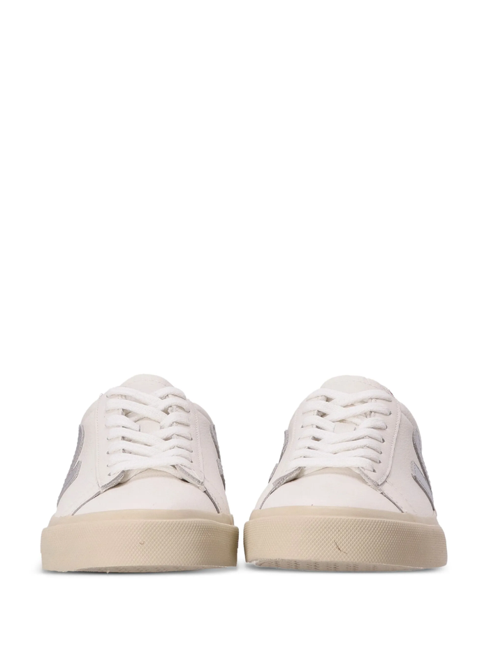 VEJA WOMEN Campo Leather Sneakers White Silver Ultraviolet - MAISONDEFASHION.COM