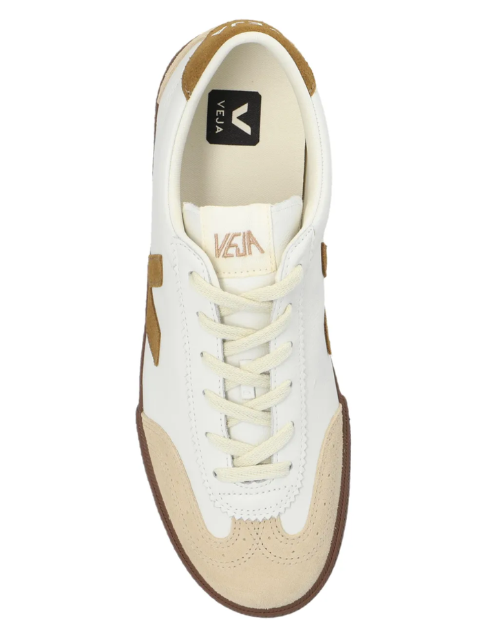 VEJA WOMEN Volley O.T. Leather Sneakers White Tent Bark - MAISONDEFASHION.COM