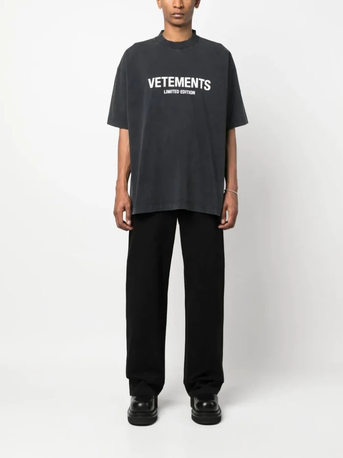 VETEMENTS Limited Edition T-Shirt Washed Black - MAISONDEFASHION.COM