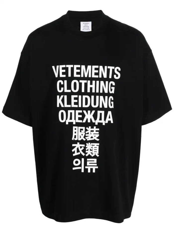 VETEMENTS Translation T-Shirt Black/White - MAISONDEFASHION.COM