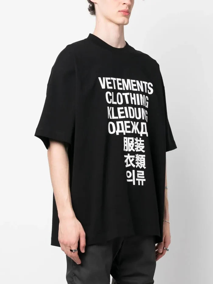 VETEMENTS Translation T-Shirt Black/White - MAISONDEFASHION.COM
