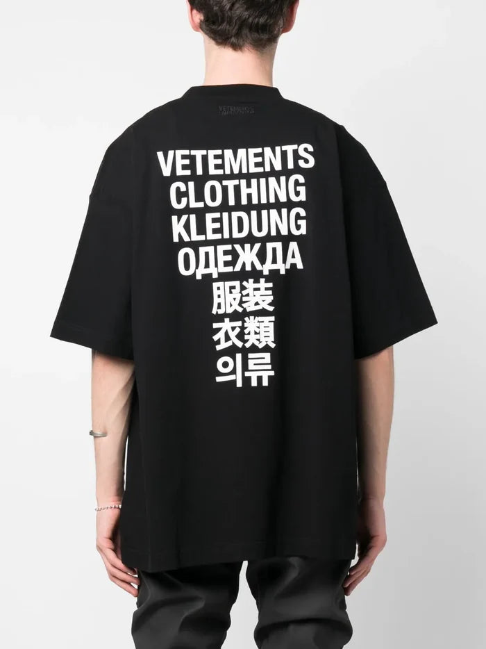 VETEMENTS Translation T-Shirt Black/White - MAISONDEFASHION.COM