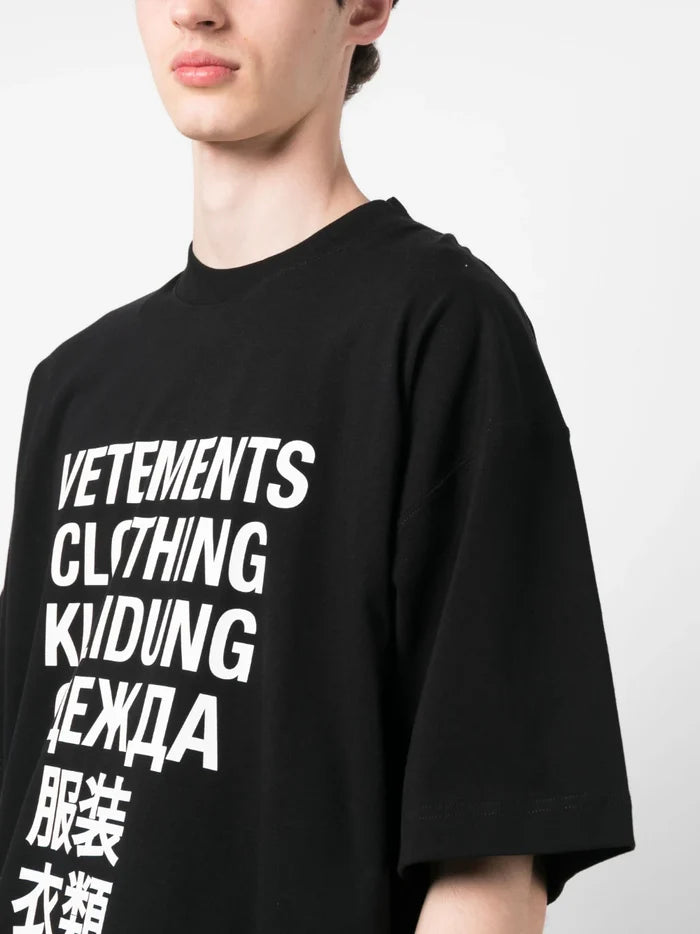 VETEMENTS Translation T-Shirt Black/White - MAISONDEFASHION.COM