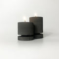 Victoria Pillar Tea Light Set Charcoal Grey - MAISONDEFASHION.COM