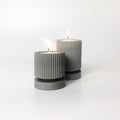 Victoria Pillar Tea Light Set Concrete Grey - MAISONDEFASHION.COM