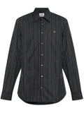 VIVIENNE WESTWOOD Orb-Embroidered Shirt Black - MAISONDEFASHION.COM