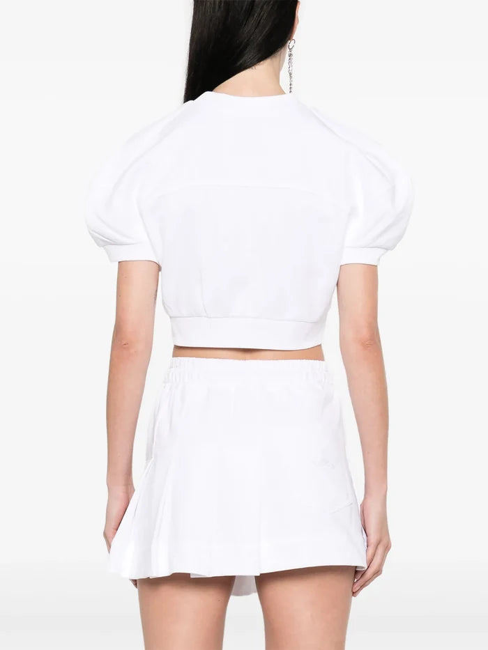 VIVIENNE WESTWOOD WOMEN Cropped Football Sweatshirt White - MAISONDEFASHION.COM