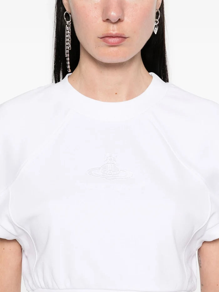 VIVIENNE WESTWOOD WOMEN Cropped Football Sweatshirt White - MAISONDEFASHION.COM