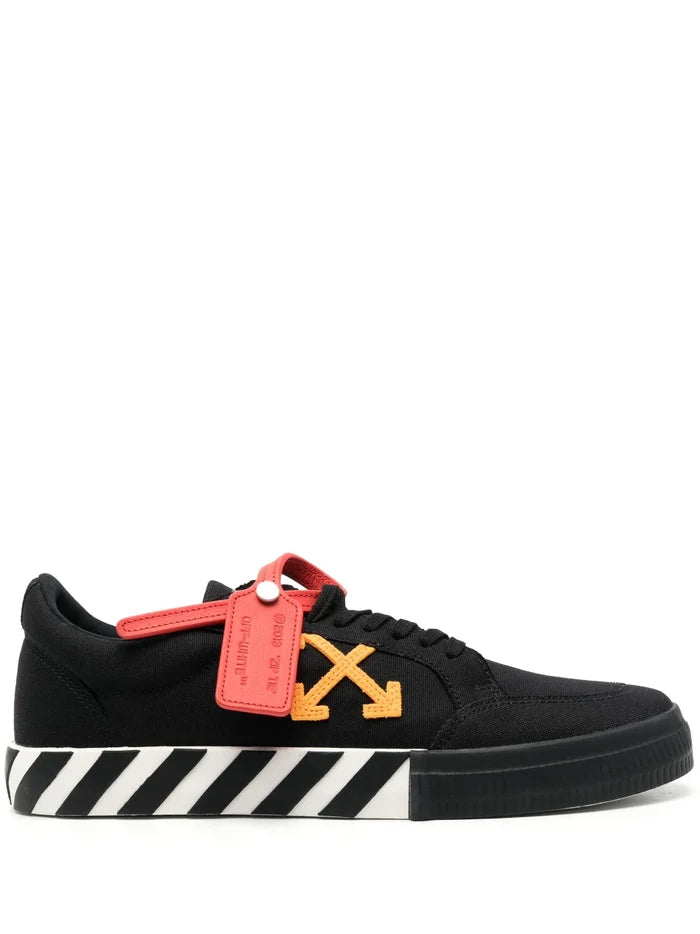 OFF-WHITE Vulcanized Canvas Low Top Sneakers Black/Orange - MAISONDEFASHION.COM
