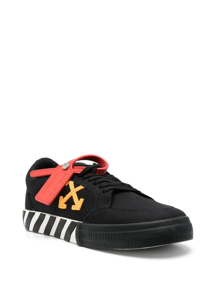 OFF-WHITE Vulcanized Canvas Low Top Sneakers Black/Orange - MAISONDEFASHION.COM