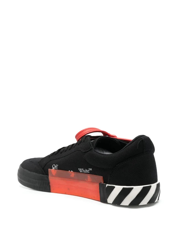 OFF-WHITE Vulcanized Canvas Low Top Sneakers Black/Orange - MAISONDEFASHION.COM