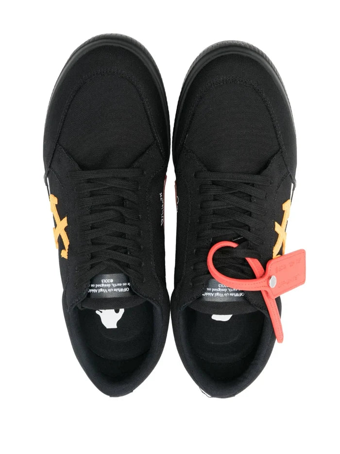 OFF-WHITE Vulcanized Canvas Low Top Sneakers Black/Orange - MAISONDEFASHION.COM