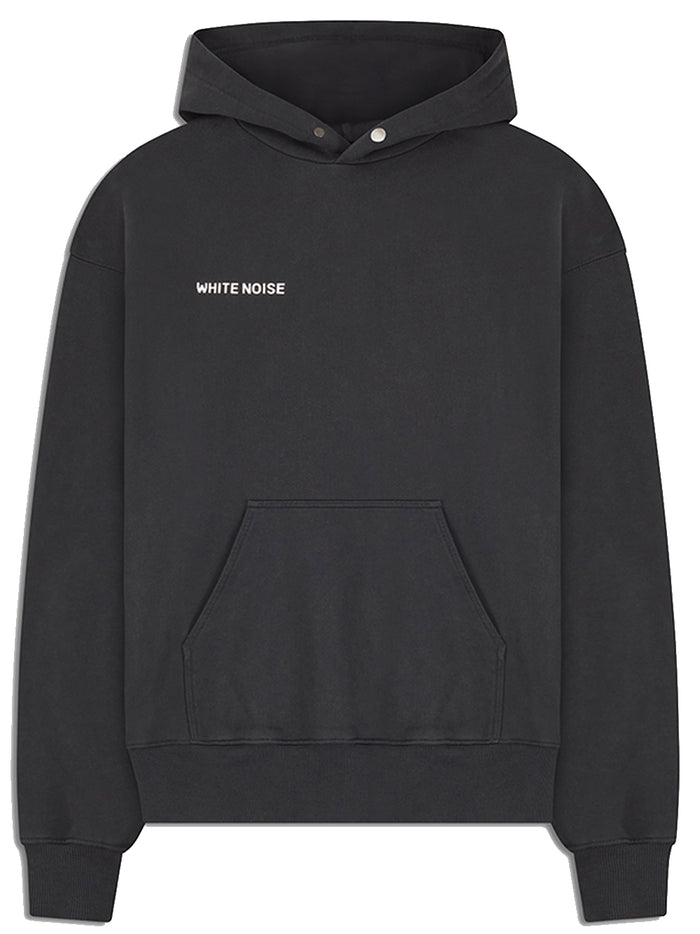 WHITE NOISE Branded Graphic Cotton Hoodie Black - MAISONDEFASHION.COM
