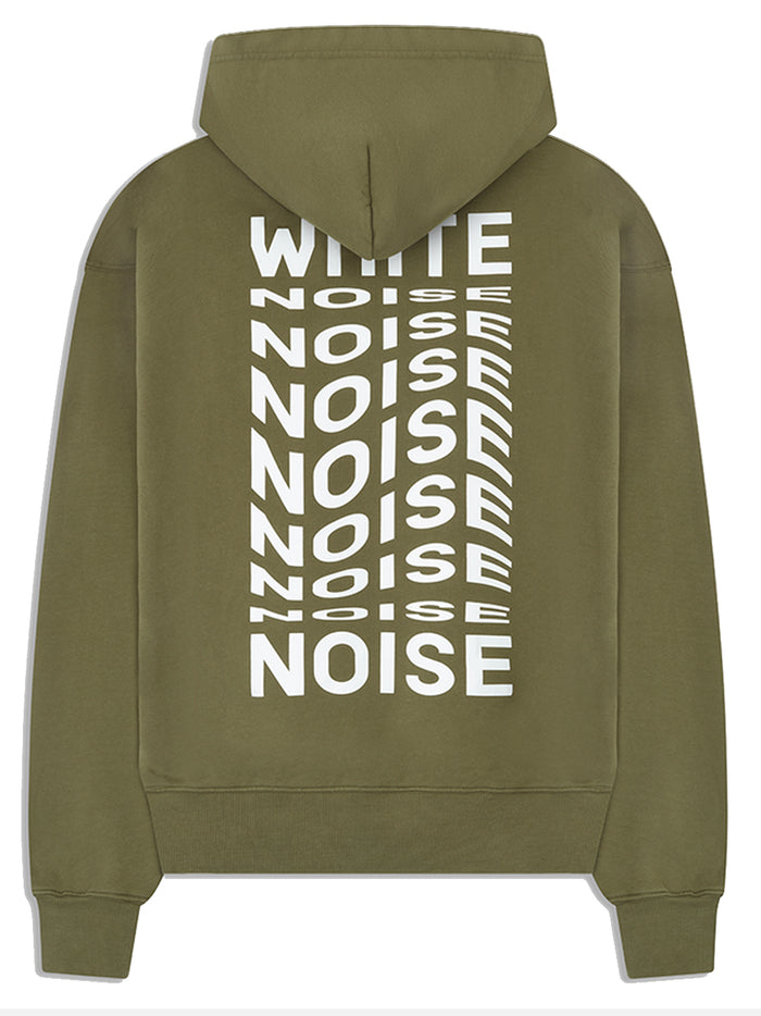 WHITE NOISE Branded Graphic Cotton Hoodie Khaki - MAISONDEFASHION.COM
