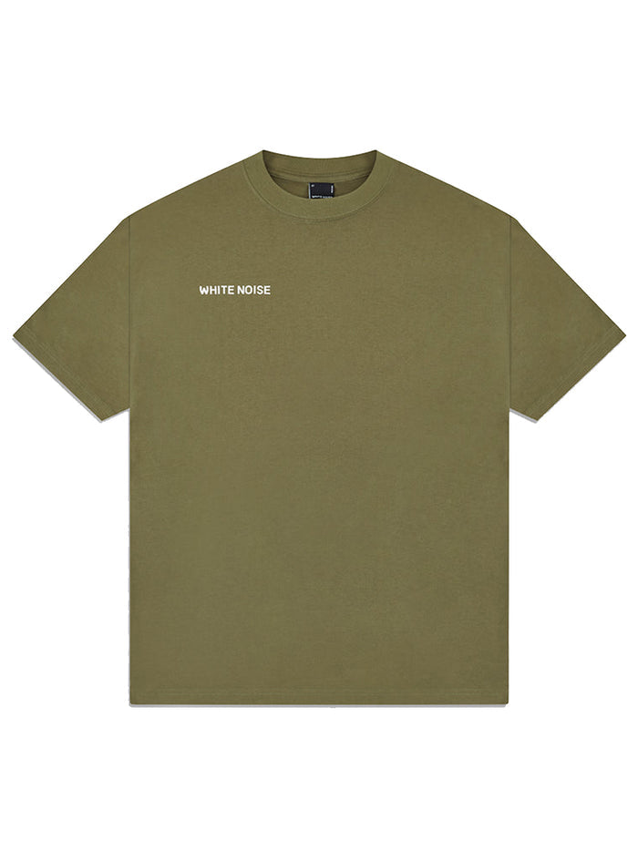 WHITE NOISE Branded Graphic T-shirt Green - MAISONDEFASHION.COM