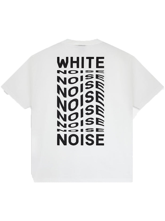 WHITE NOISE Branded Graphic T-shirt White - MAISONDEFASHION.COM