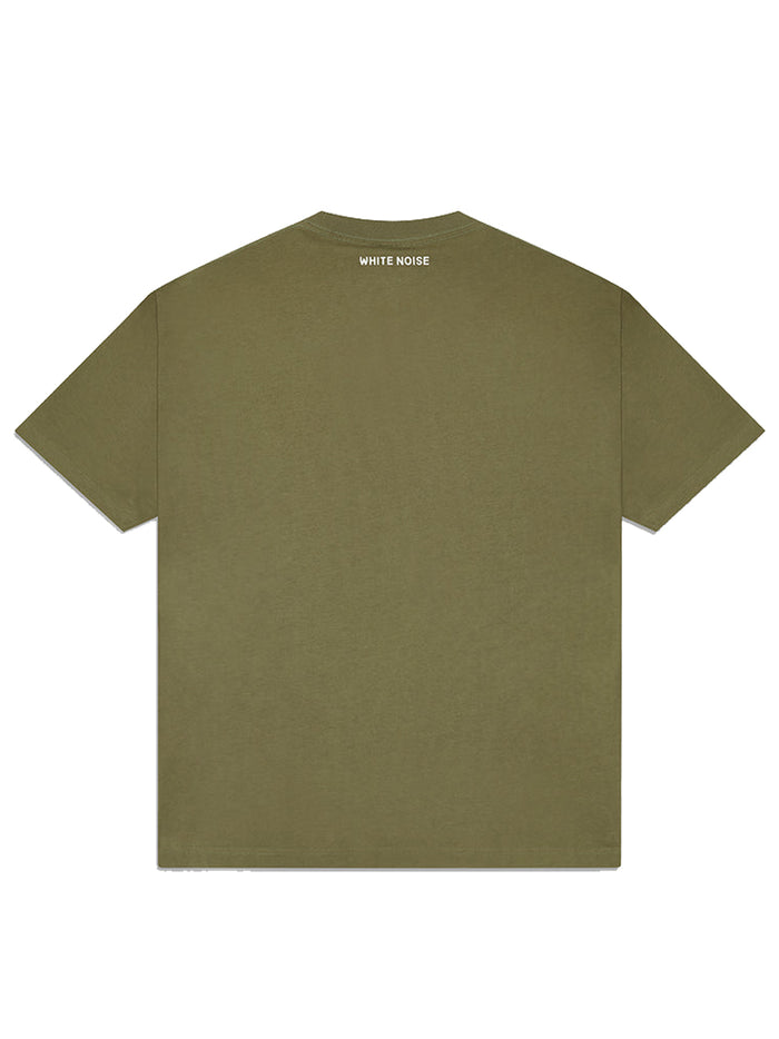 WHITE NOISE Classic Icon Cotton T-shirt Khaki - MAISONDEFASHION.COM