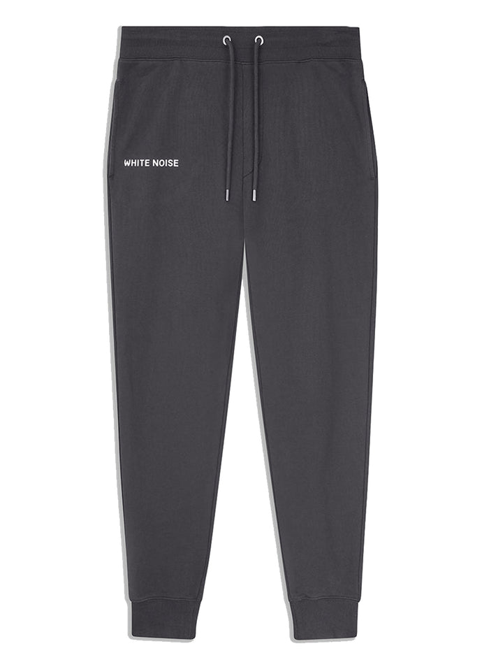 WHITE NOISE Classic Logotype Cotton Sweatpants Black - MAISONDEFASHION.COM