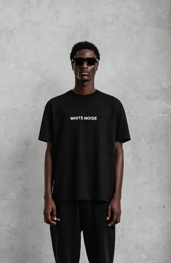 WHITE NOISE Classic Logotype T-shirt Black - MAISONDEFASHION.COM