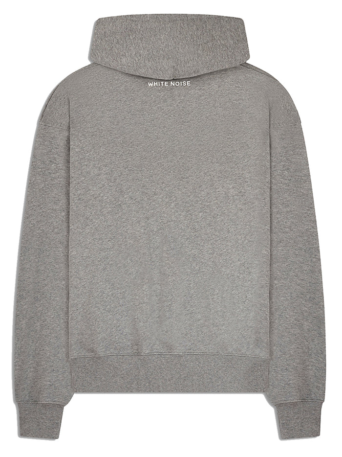 WHITE NOISE Icon Box Cotton Hoodie Grey - MAISONDEFASHION.COM