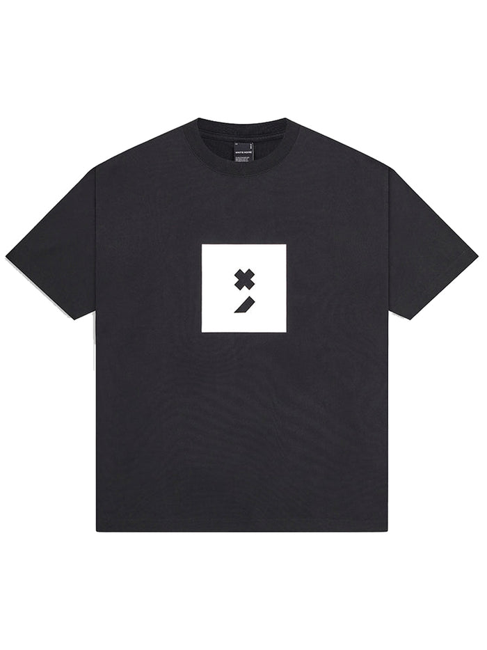 WHITE NOISE Icon Box Cotton T-shirt Black - MAISONDEFASHION.COM