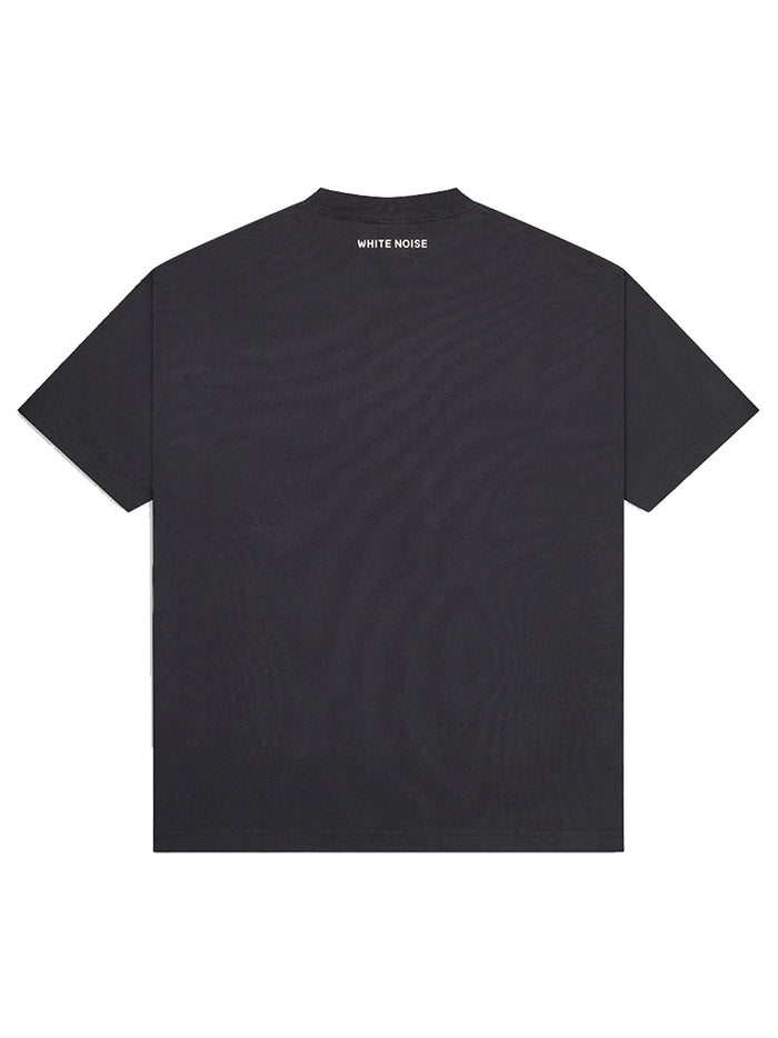 WHITE NOISE Icon Box Cotton T-shirt Black - MAISONDEFASHION.COM