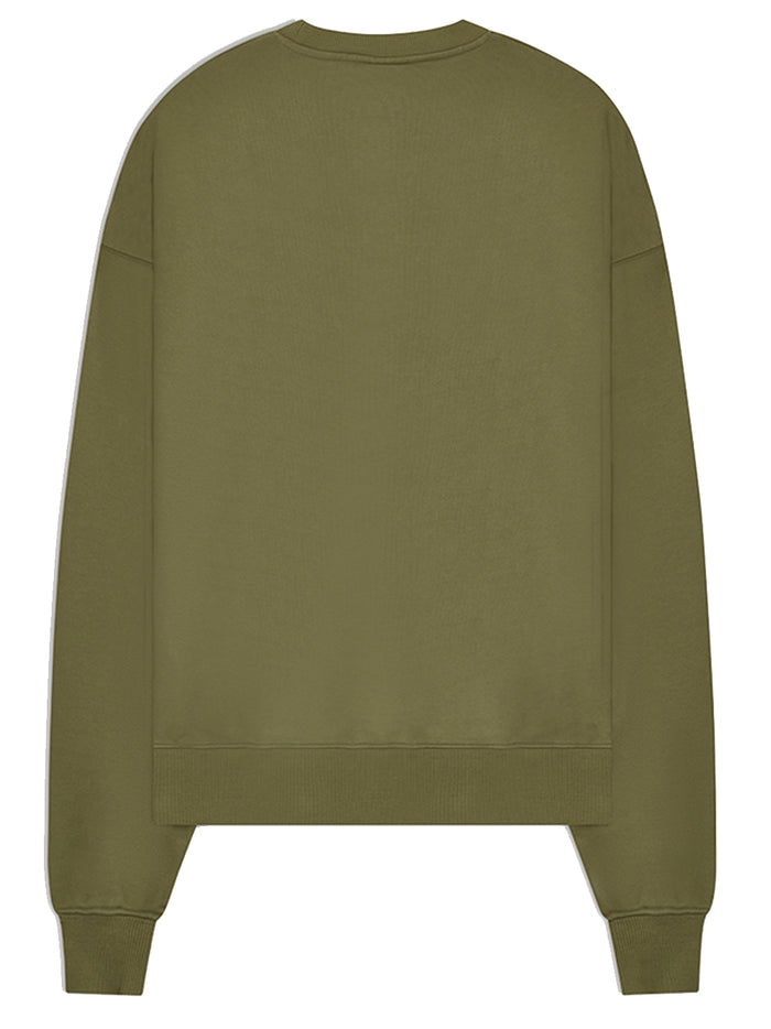 WHITE NOISE Twin Logo Cotton Sweatshirt Khaki - MAISONDEFASHION.COM
