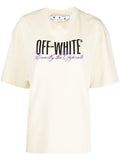 OFF-WHITE WOMEN Big Logo Opposite Over Tee Beige/Black - MAISONDEFASHION.COM
