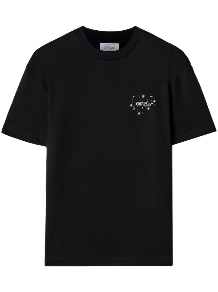 OFF-WHITE WOMEN Bling Stars Arrow Casual T-Shirt Black/White - MAISONDEFASHION.COM