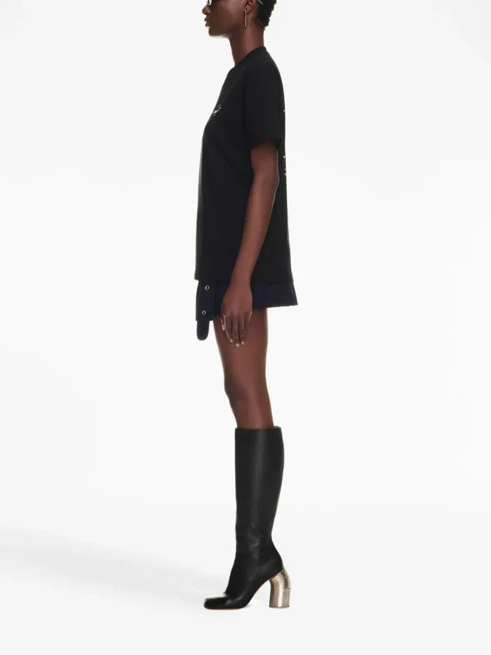 OFF-WHITE WOMEN Bling Stars Arrow Casual T-Shirt Black/White - MAISONDEFASHION.COM