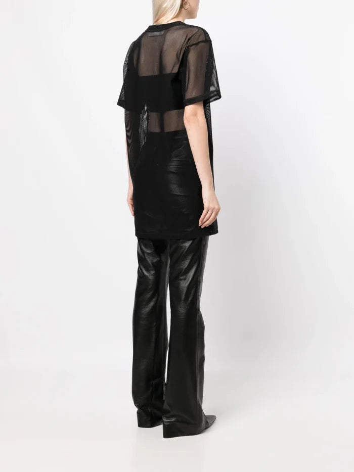 OFF-WHITE WOMEN Bookish Mesh Mini Dress Black - MAISONDEFASHION.COM