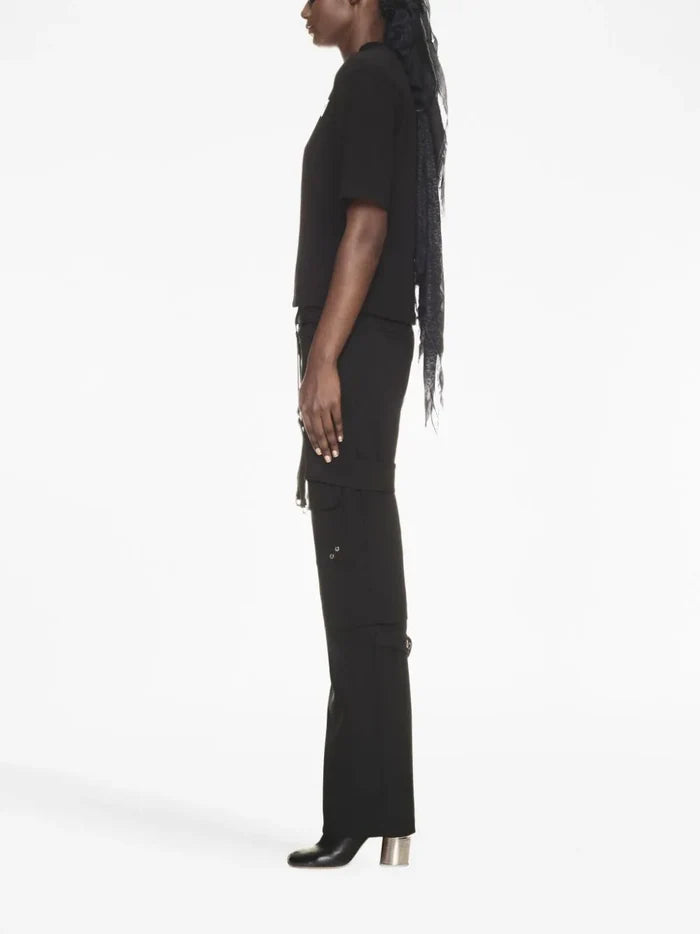 OFF-WHITE WOMEN Flock OW Basic T-Shirt Black/White - MAISONDEFASHION.COM