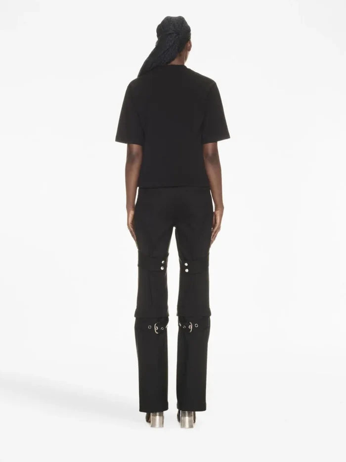 OFF-WHITE WOMEN Flock OW Basic T-Shirt Black/White - MAISONDEFASHION.COM