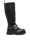 VERSACE WOMEN Knee High Boots Black - MAISONDEFASHION.COM