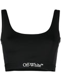 OFF-WHITE WOMEN Logo Band Bra Black/White - MAISONDEFASHION.COM