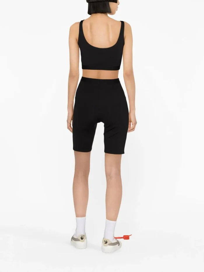 OFF-WHITE WOMEN Logo Band Bra Black/White - MAISONDEFASHION.COM