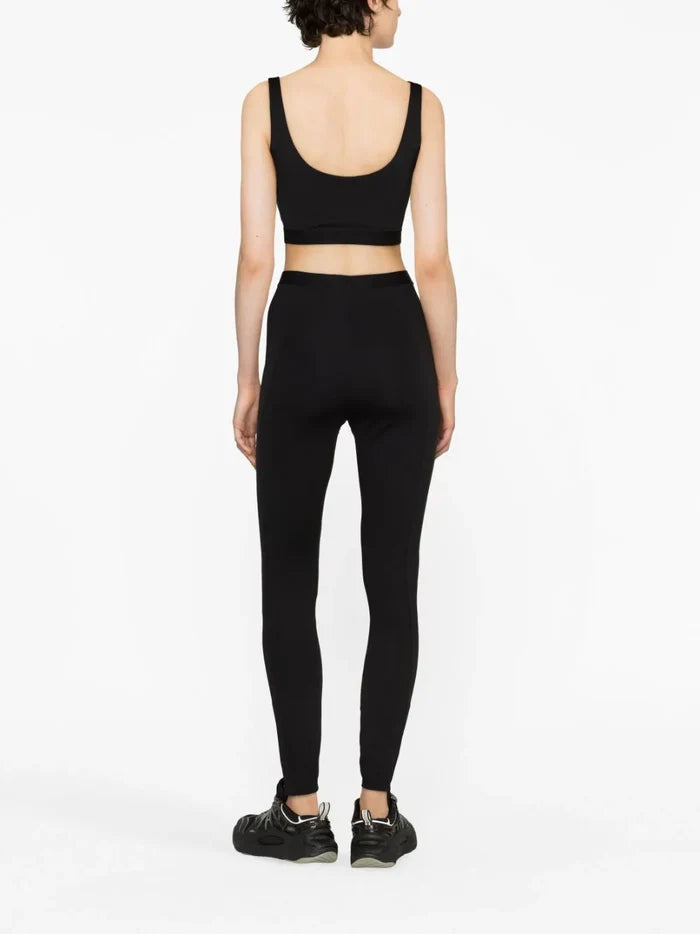 OFF-WHITE WOMEN Logo Band Cutout Bra Black/White - MAISONDEFASHION.COM