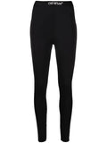 OFF-WHITE WOMEN Logo Band Leggings Black/White - MAISONDEFASHION.COM