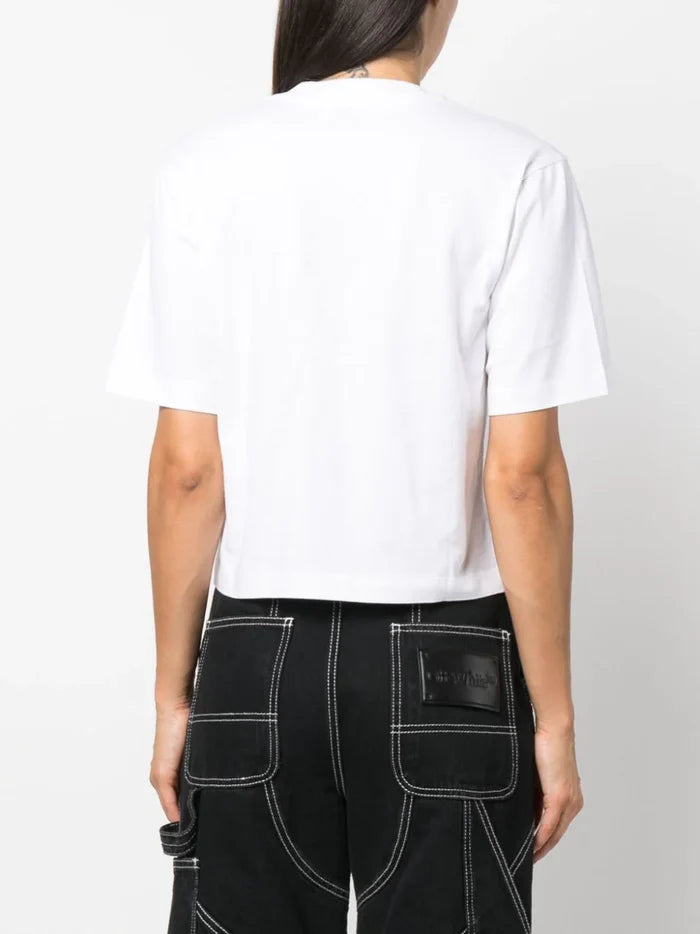 OFF-WHITE WOMEN Logo No Offence Quote T-Shirt White/Black - MAISONDEFASHION.COM