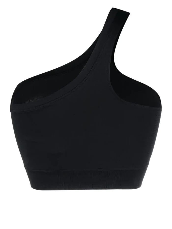 OFF-WHITE WOMEN OFF Stamp Seam Asymmetric Bra Black/White - MAISONDEFASHION.COM