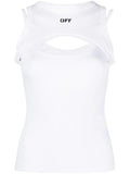 OFF-WHITE WOMEN OFF Stamp S/S Round Top White/Black - MAISONDEFASHION.COM