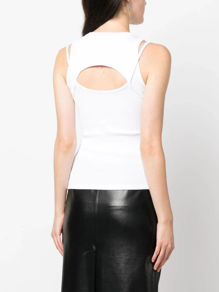 OFF-WHITE WOMEN OFF Stamp S/S Round Top White/Black - MAISONDEFASHION.COM