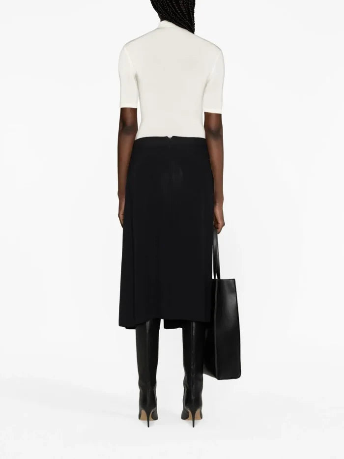 OFF-WHITE WOMEN OFF Stamp S/S Turtleneck Top White/Black - MAISONDEFASHION.COM